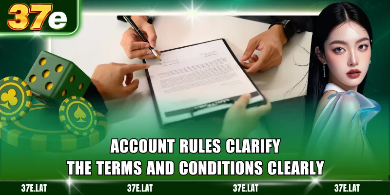 Account rules clarify the terms and conditions clearly