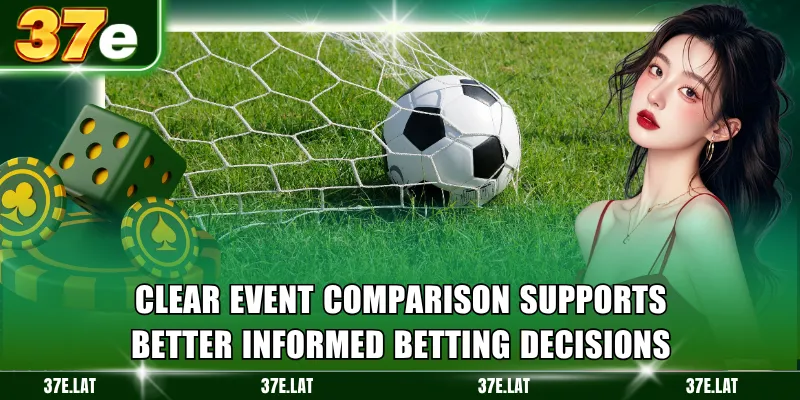 Clear event comparison supports better informed betting decisions