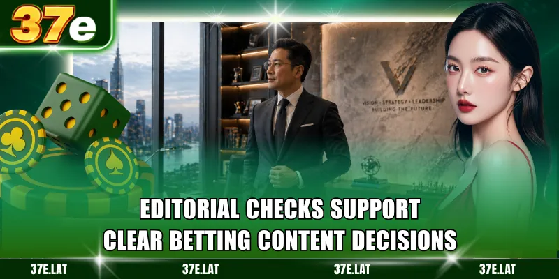 Editorial checks support clear betting content decisions