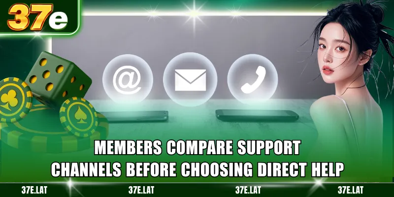 Members compare support channels before choosing direct help